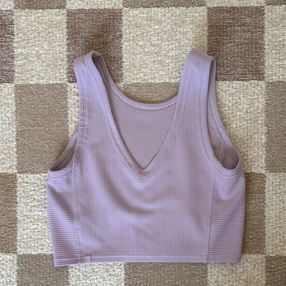 Lavender Ribbed Reversible Crop Top